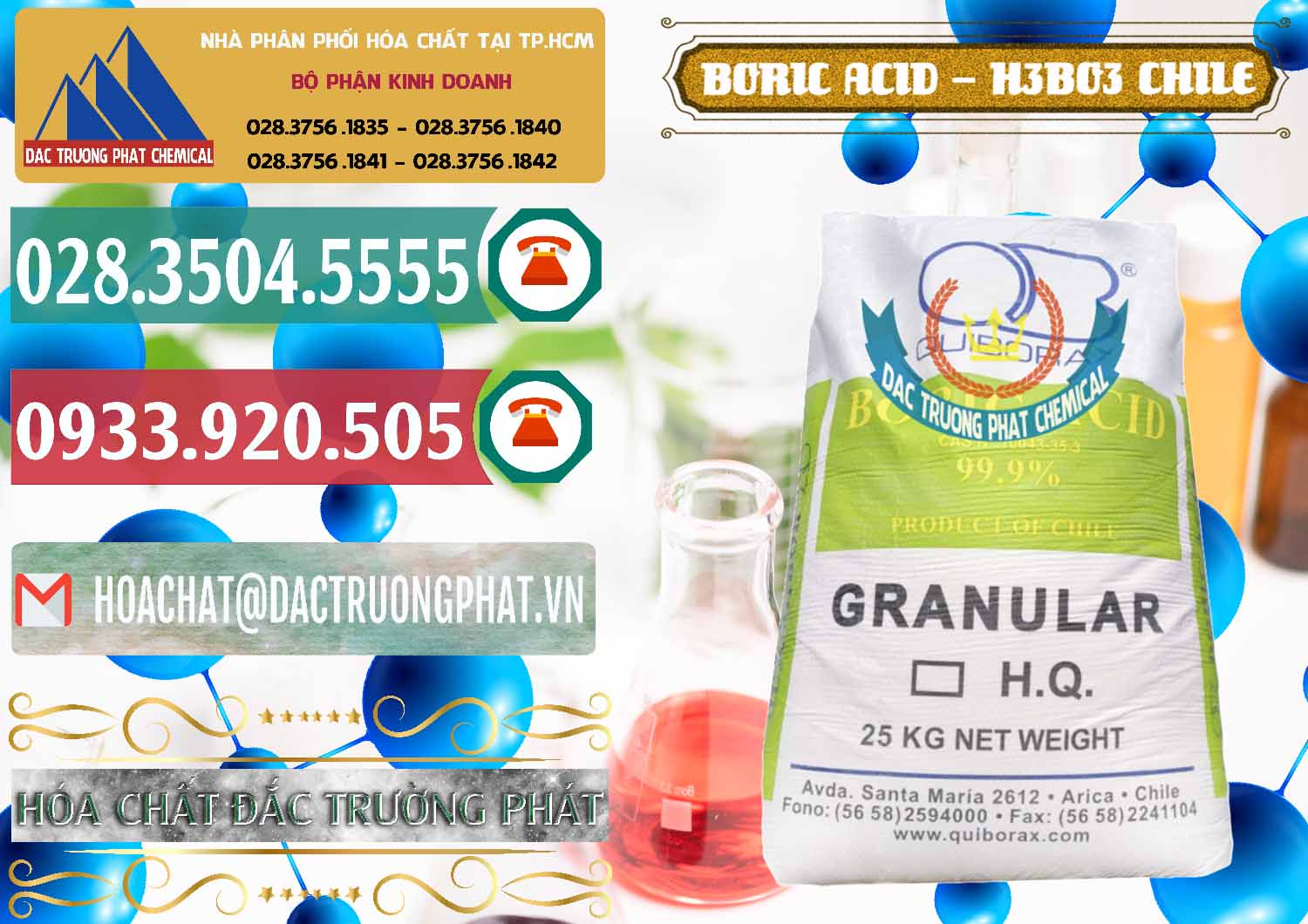 Nơi chuyên bán ( phân phối ) Acid Boric – Axit Boric H3BO3 99% Quiborax Chile - 0281 - Kinh doanh và cung cấp hóa chất tại TP.HCM - muabanhoachat.vn