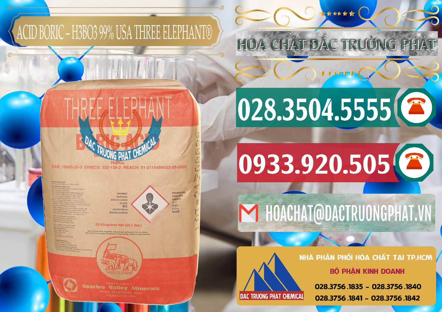 Công ty cung cấp & bán Acid Boric – Axit Boric H3BO3 Mỹ USA Three Elephant® - 0005 - Chuyên phân phối & cung cấp hóa chất tại TP.HCM - muabanhoachat.vn