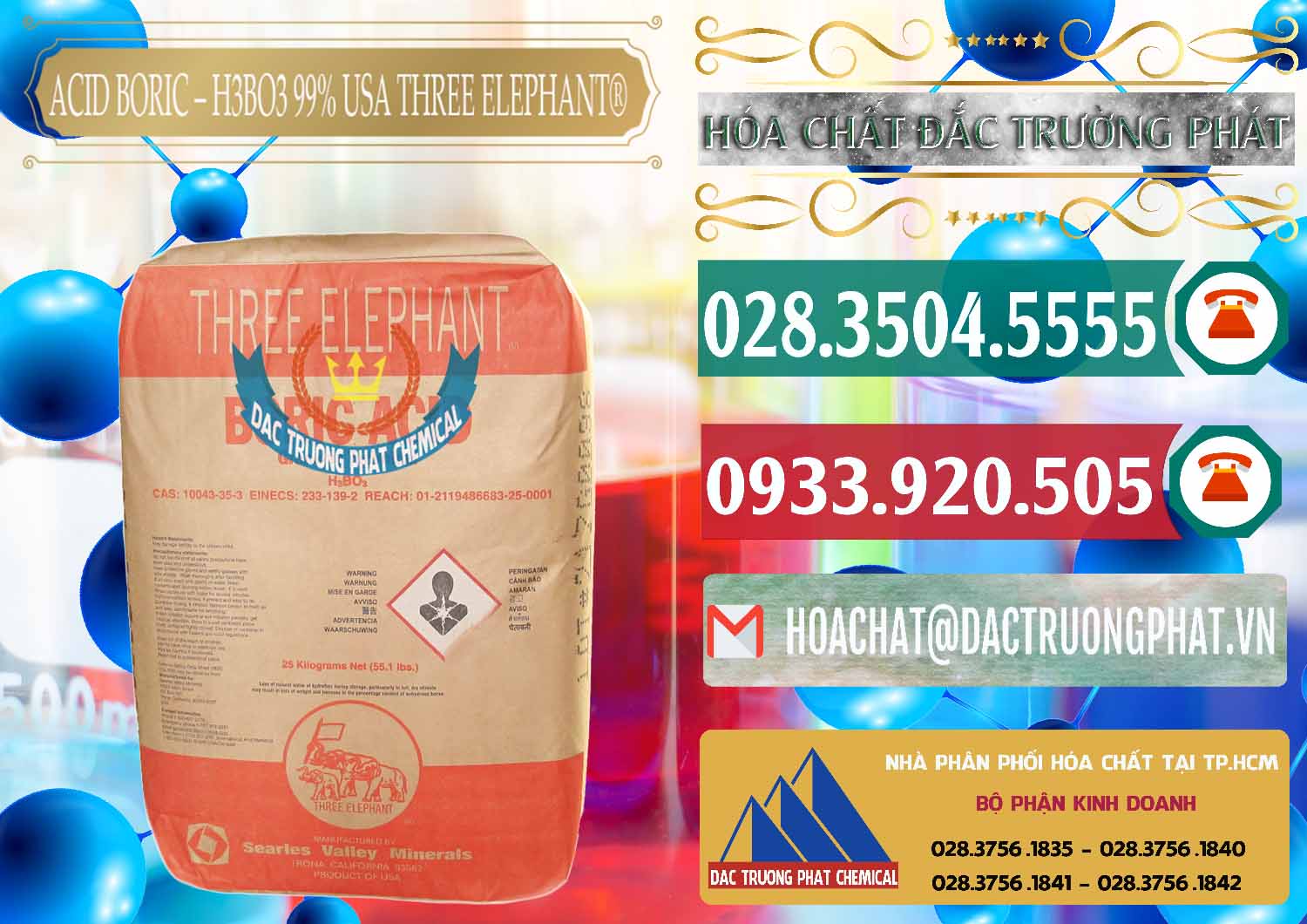 Nơi cung ứng và bán Acid Boric – Axit Boric H3BO3 Mỹ USA Three Elephant® - 0005 - Nơi phân phối và kinh doanh hóa chất tại TP.HCM - muabanhoachat.vn