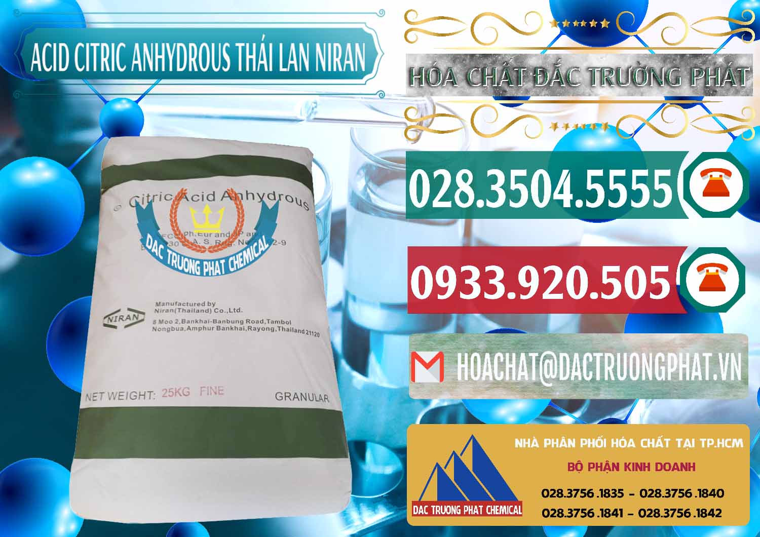 Cty nhập khẩu _ bán Acid Citric - Axit Citric Anhydrous - Thái Lan Niran - 0231 - Nơi cung cấp & kinh doanh hóa chất tại TP.HCM - muabanhoachat.vn