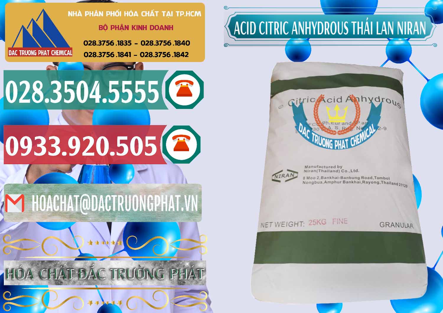 Chuyên kinh doanh và bán Acid Citric - Axit Citric Anhydrous - Thái Lan Niran - 0231 - Đơn vị phân phối và cung cấp hóa chất tại TP.HCM - muabanhoachat.vn