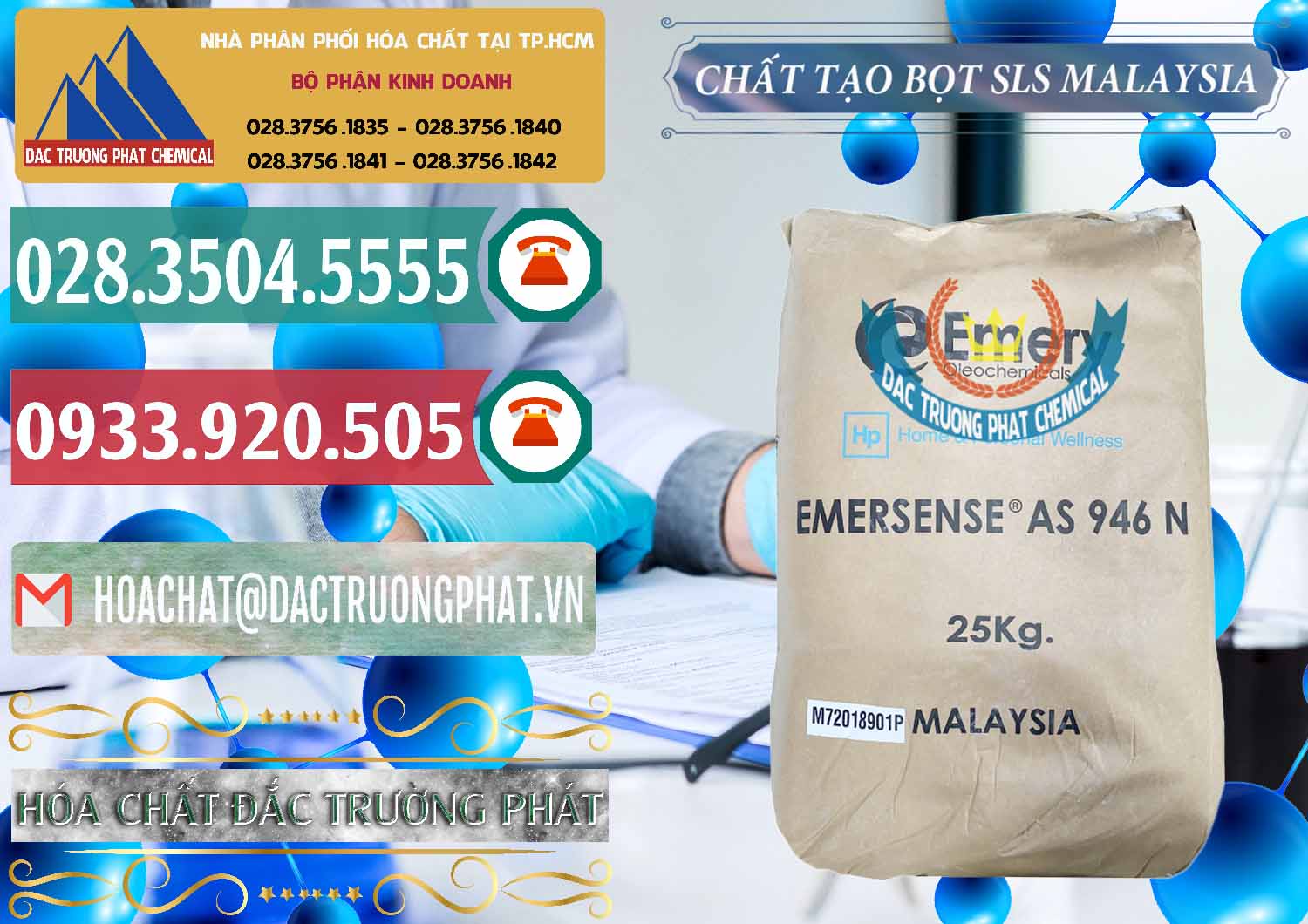 Kinh doanh & bán Chất Tạo Bọt SLS Emery - Emersense AS 946N Mã Lai Malaysia - 0423 - Cung cấp ( phân phối ) hóa chất tại TP.HCM - muabanhoachat.vn