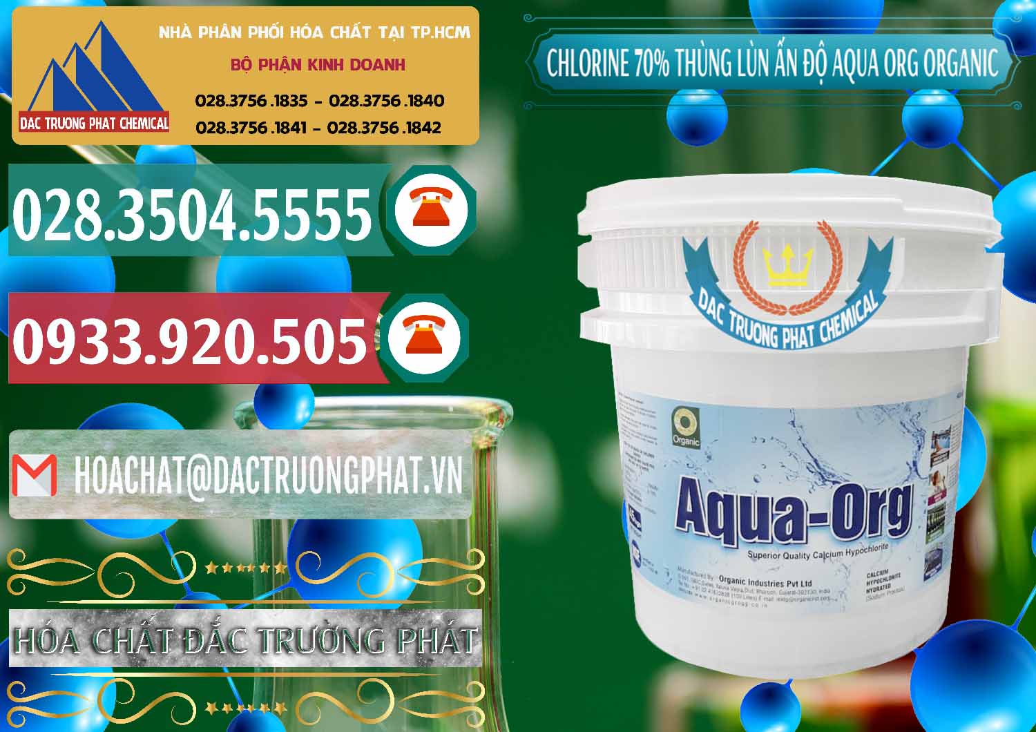 Chuyên bán _ phân phối Chlorine – Clorin 70% Thùng Lùn Ấn Độ Aqua ORG Organic India - 0212 - Nơi bán _ phân phối hóa chất tại TP.HCM - muabanhoachat.vn