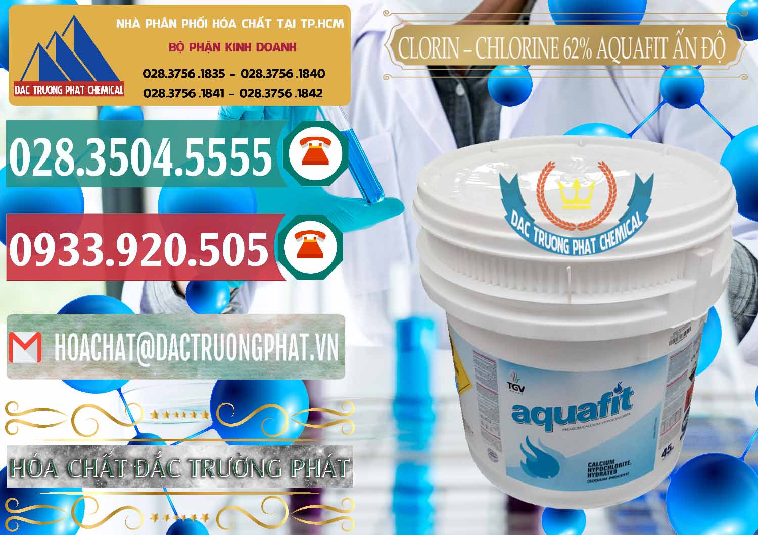 Nơi chuyên bán - phân phối Clorin - Chlorine 62% Aquafit Thùng Lùn Ấn Độ India - 0057 - Cty chuyên cung cấp - nhập khẩu hóa chất tại TP.HCM - muabanhoachat.vn