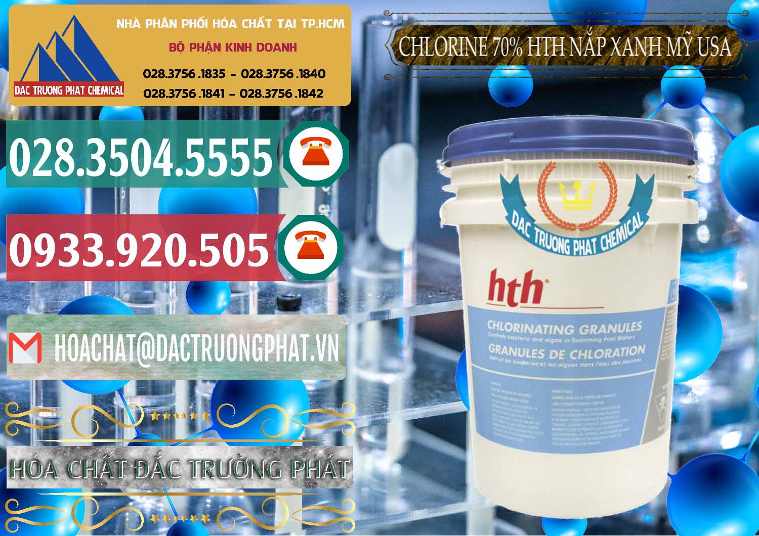 Nơi chuyên bán _ cung ứng Clorin – Chlorine 70% HTH Nắp Xanh Mỹ Usa - 0245 - Đơn vị cung ứng _ phân phối hóa chất tại TP.HCM - muabanhoachat.vn