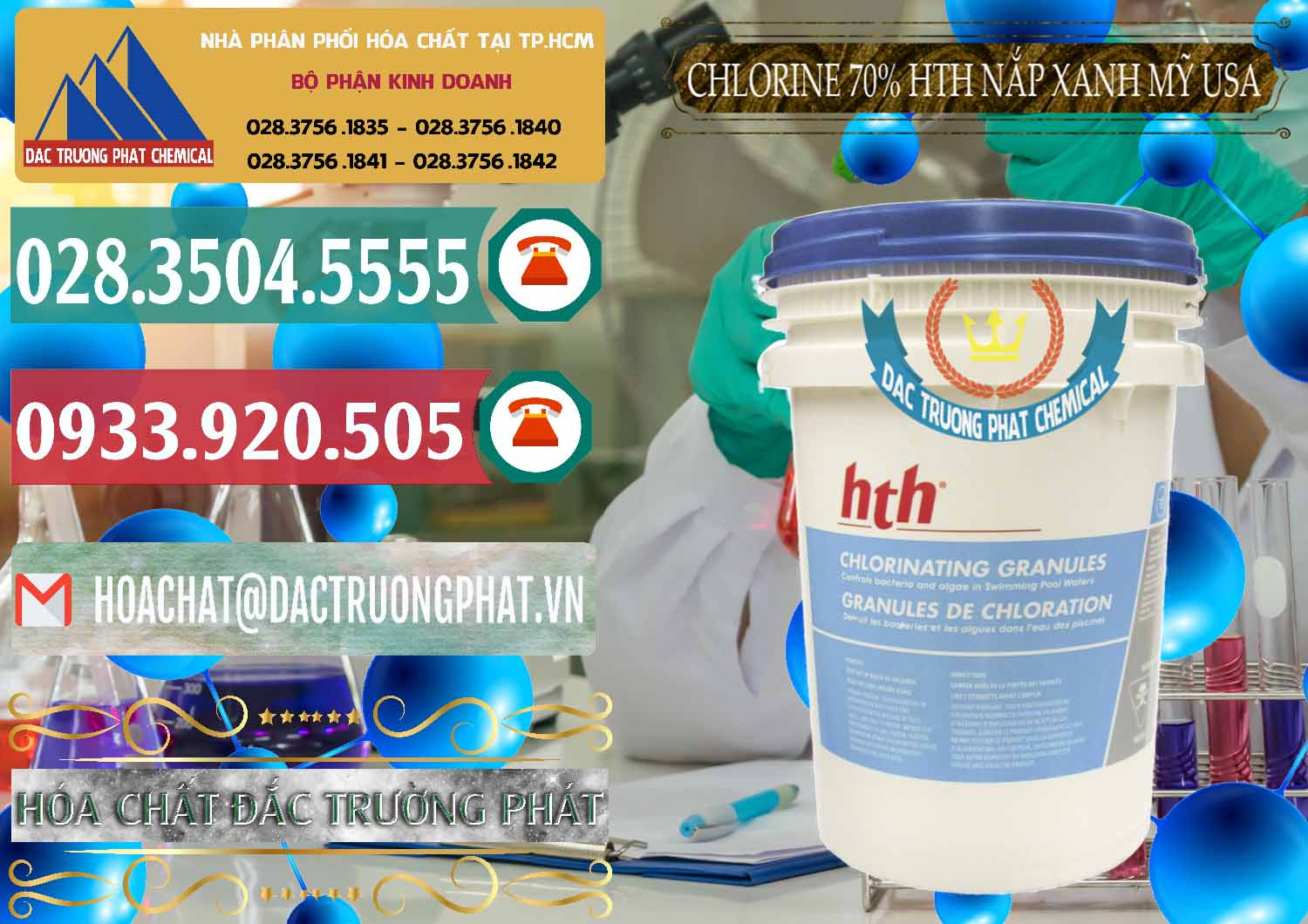 Công ty cung ứng và bán Clorin – Chlorine 70% HTH Nắp Xanh Mỹ Usa - 0245 - Nơi cung cấp và phân phối hóa chất tại TP.HCM - muabanhoachat.vn