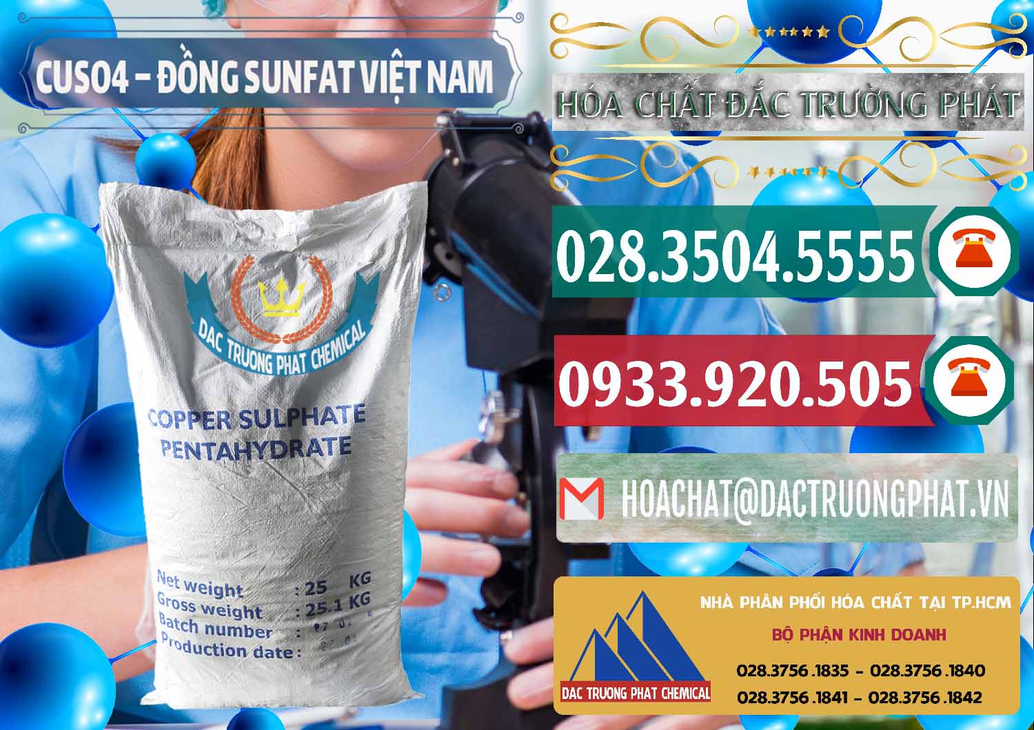 Chuyên kinh doanh _ phân phối CuSO4 – Đồng Sunfat Dạng Bột Việt Nam - 0196 - Nơi chuyên bán _ cung ứng hóa chất tại TP.HCM - muabanhoachat.vn