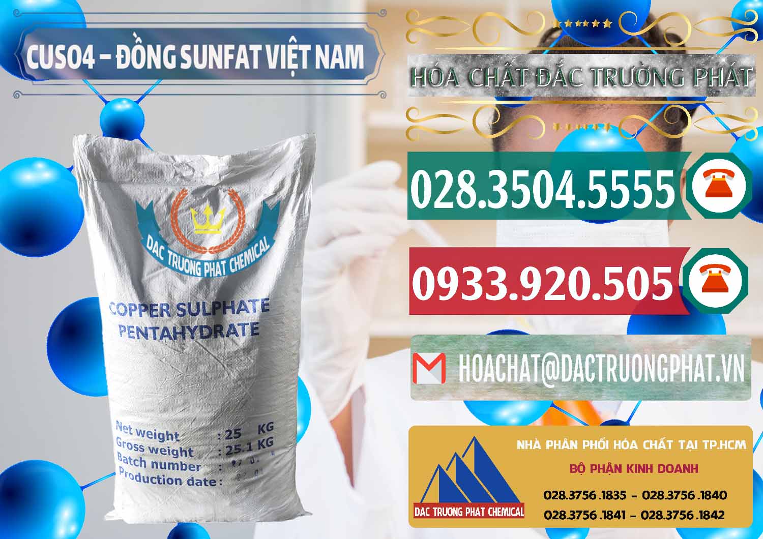 Cung cấp và phân phối CuSO4 – Đồng Sunfat Dạng Bột Việt Nam - 0196 - Công ty chuyên phân phối ( bán ) hóa chất tại TP.HCM - muabanhoachat.vn