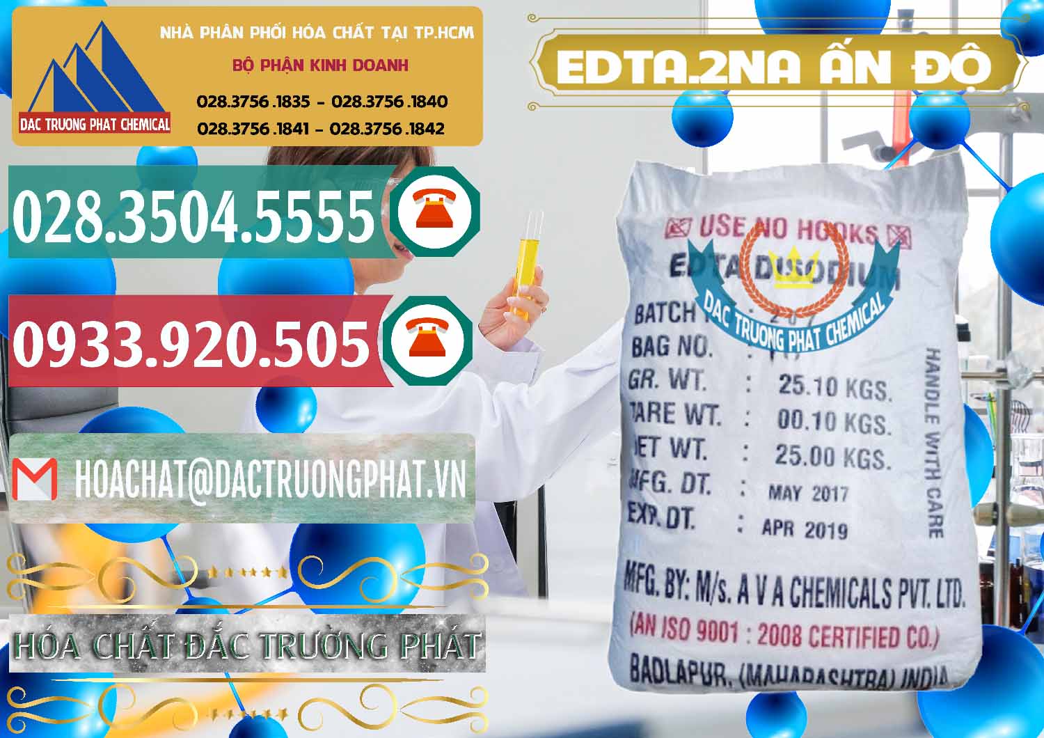 Địa chỉ chuyên bán × thương mại Hóa chất Edta 2na _ C10H14N2NA2O8.2H2O Powder Ấn Độ India Công ty chuyên bán - phân phối EDTA.2NA - Ethylendiamin Tetraacetic Ấn Độ India - 0416 - Nơi nhập khẩu & cung cấp hóa chất tại TP.HCM - muabanhoachat.vn