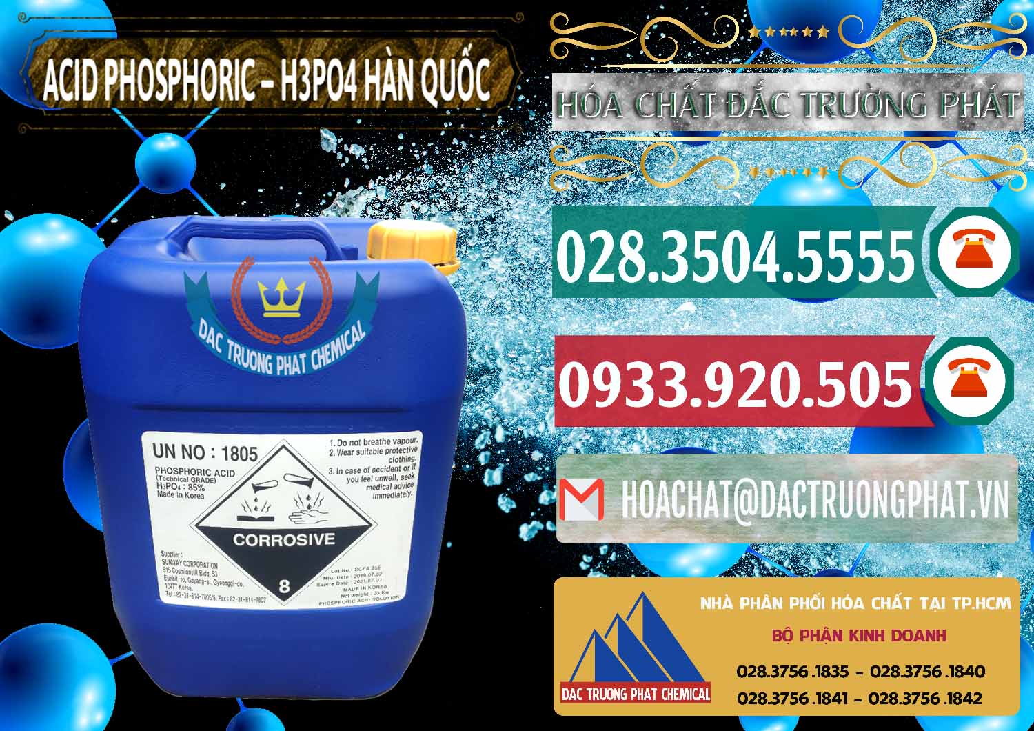 Cty cung cấp ( bán ) Acid Phosphoric – H3PO4 85% Can Xanh Hàn Quốc Korea - 0016 - Chuyên cung cấp - phân phối hóa chất tại TP.HCM - muabanhoachat.vn