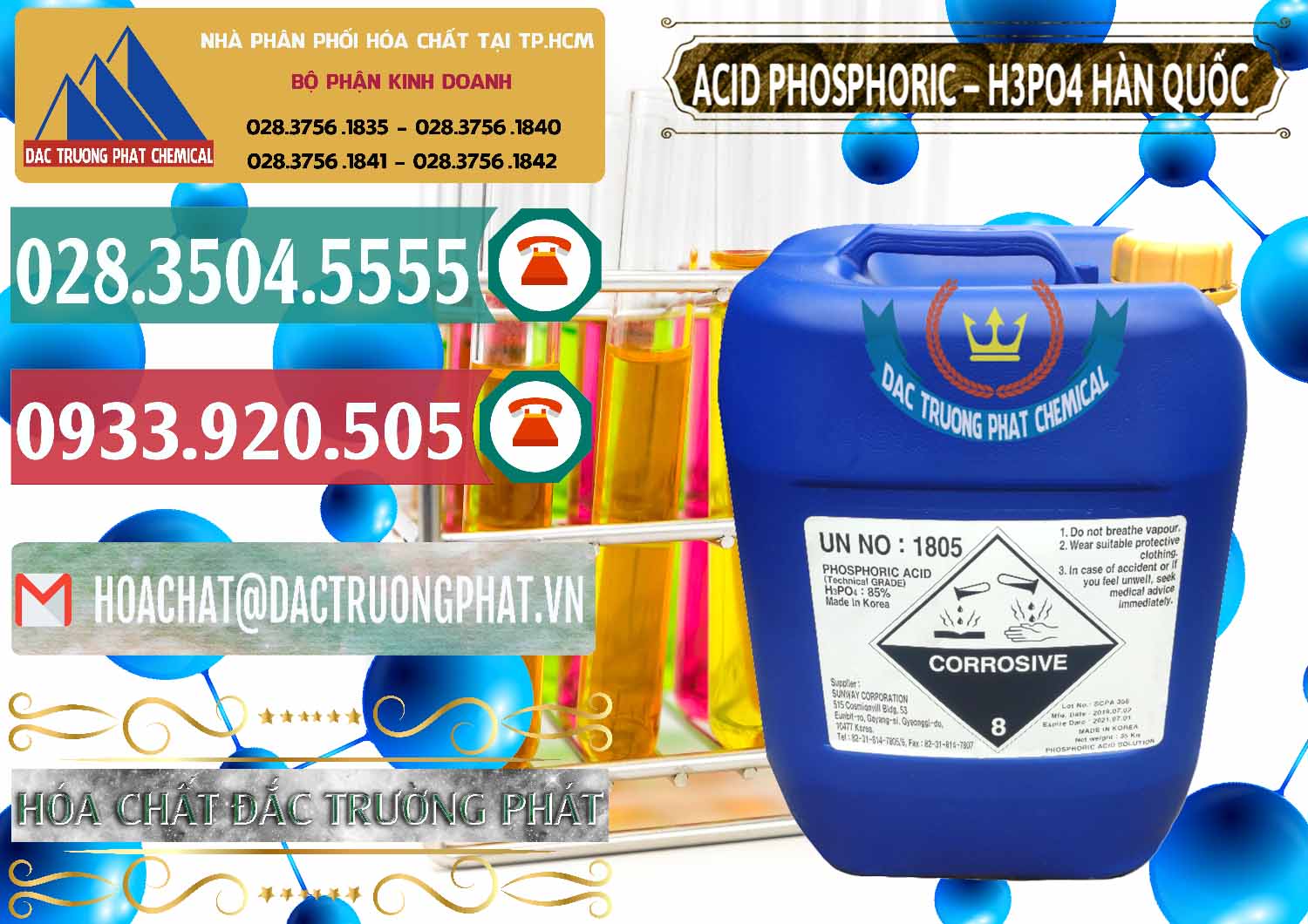 Đơn vị cung ứng & bán Acid Phosphoric – H3PO4 85% Can Xanh Hàn Quốc Korea - 0016 - Đơn vị chuyên cung cấp - bán hóa chất tại TP.HCM - muabanhoachat.vn