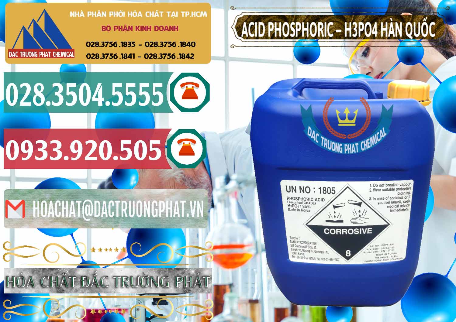 Cty chuyên phân phối - bán Acid Phosphoric – H3PO4 85% Can Xanh Hàn Quốc Korea - 0016 - Cung cấp _ phân phối hóa chất tại TP.HCM - muabanhoachat.vn