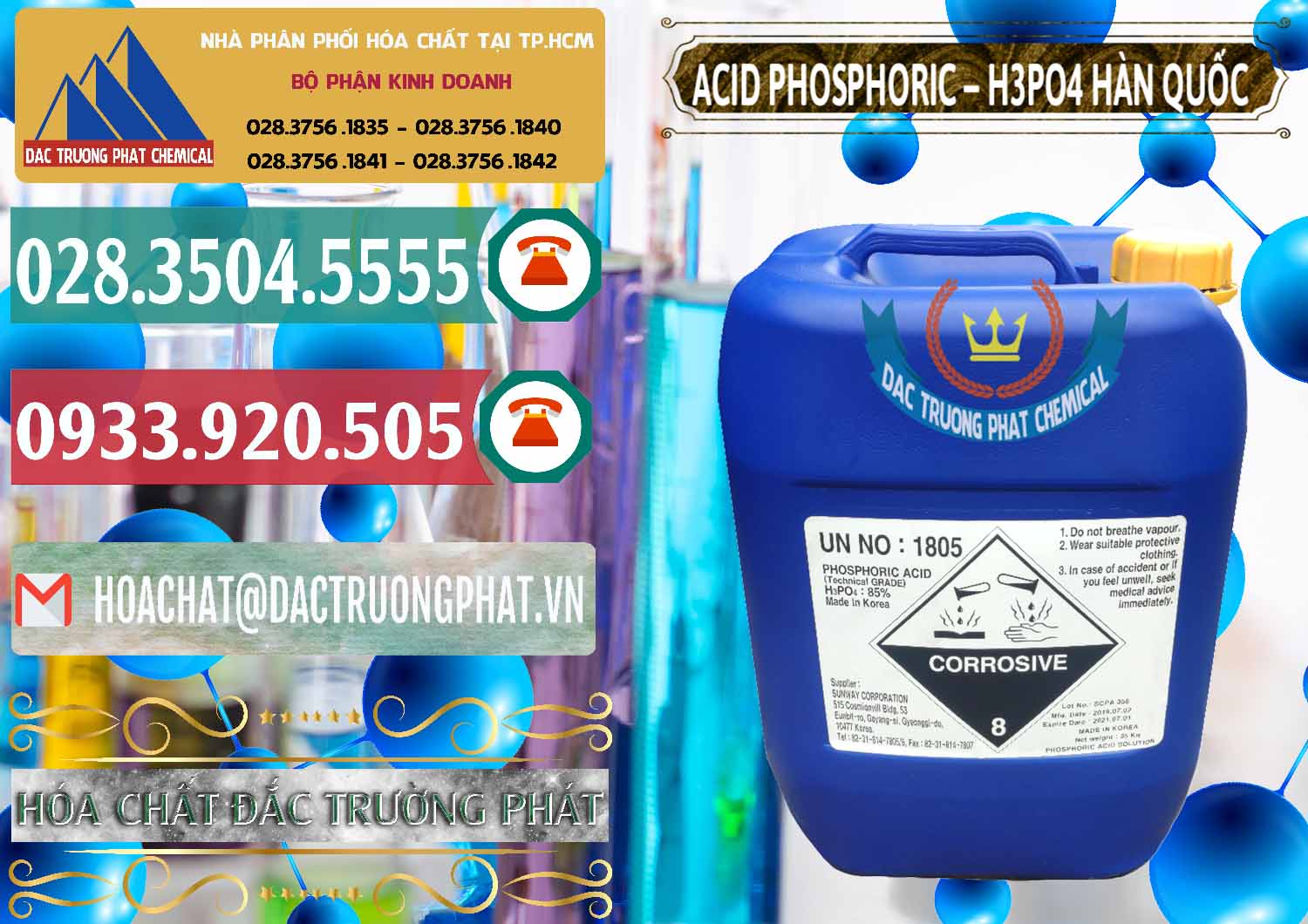 Công ty cung cấp ( bán ) Acid Phosphoric – H3PO4 85% Can Xanh Hàn Quốc Korea - 0016 - Công ty bán ( phân phối ) hóa chất tại TP.HCM - muabanhoachat.vn