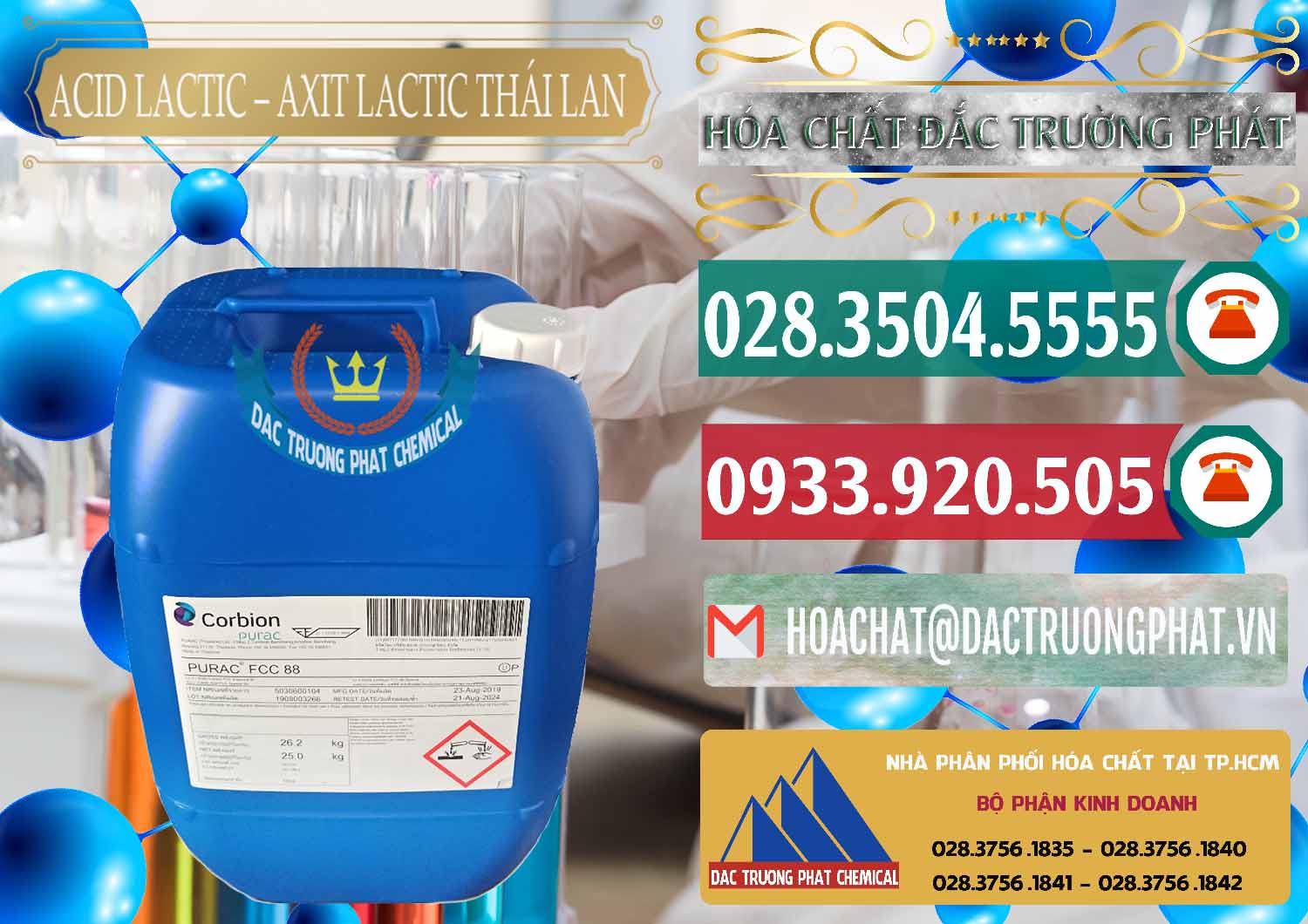 Nơi chuyên kinh doanh và bán Acid Lactic – Axit Lactic Thái Lan Purac FCC 88 - 0012 - Cty chuyên nhập khẩu và phân phối hóa chất tại TP.HCM - muabanhoachat.vn