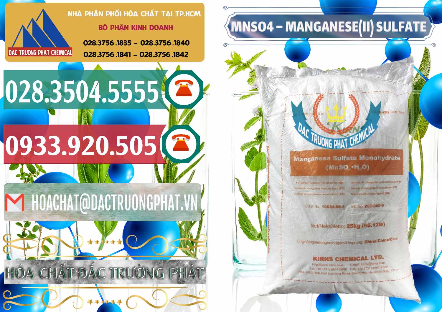 Đơn vị phân phối - bán MNSO4 – Manganese (II) Sulfate Kirns Trung Quốc China - 0095 - Cty cung cấp - phân phối hóa chất tại TP.HCM - muabanhoachat.vn