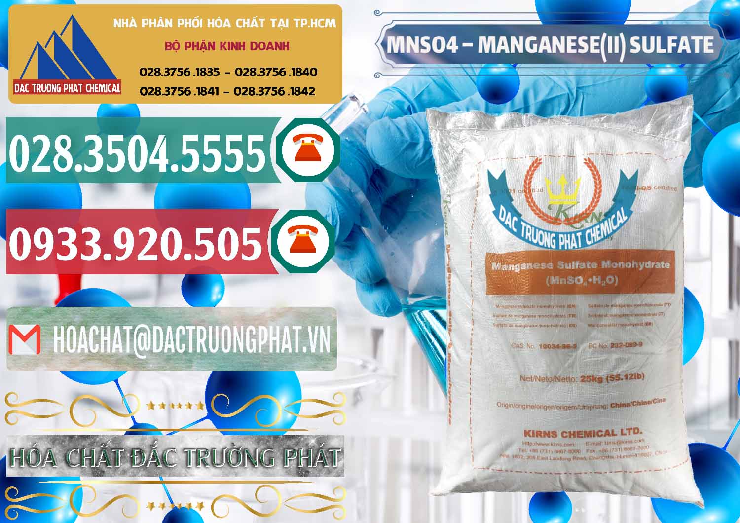 MNSO4 – Manganese (II) Sulfate Kirns Trung Quốc China Cung cấp & bán MNSO4 – Manganese (II) Sulfate Kirns Trung Quốc China - 0095 - Chuyên phân phối - cung ứng hóa chất tại TP.HCM - muabanhoachat.vn