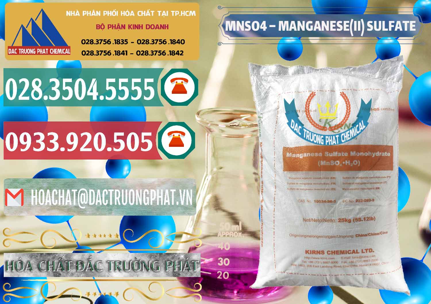 Địa chỉ cung ứng và bán Mangan Sulphate Dạng Bột > Mangan Sulfate Monohydrate Kirns Trung Quốc China tại Long An Bán MNSO4 – Manganese (II) Sulfate Kirns Trung Quốc China - 0095 - Đơn vị chuyên cung cấp _ bán hóa chất tại TP.HCM - muabanhoachat.vn