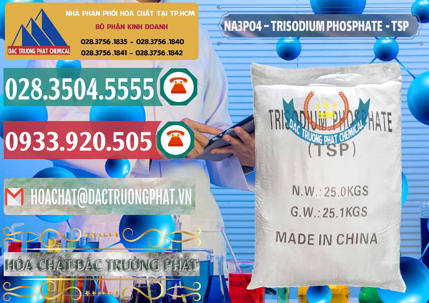 Chuyên nhập khẩu và bán Na3PO4 – Trisodium Phosphate Trung Quốc China TSP - 0103 - Đơn vị chuyên cung cấp - nhập khẩu hóa chất tại TP.HCM - muabanhoachat.vn