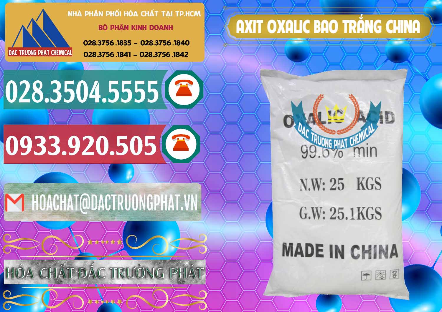 Nhà cung cấp và bán Acid Oxalic – Axit Oxalic 99.6% Bao Trắng Trung Quốc China - 0270 - Đơn vị chuyên phân phối & bán hóa chất tại TP.HCM - muabanhoachat.vn