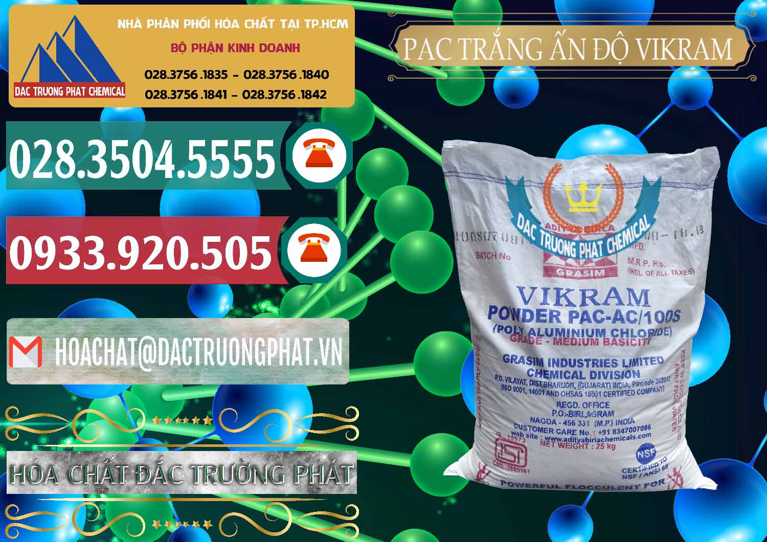 Nơi cung ứng ( bán ) PAC - Polyaluminium Chloride Ấn Độ India Vikram - 0120 - Cty phân phối & cung cấp hóa chất tại TP.HCM - muabanhoachat.vn