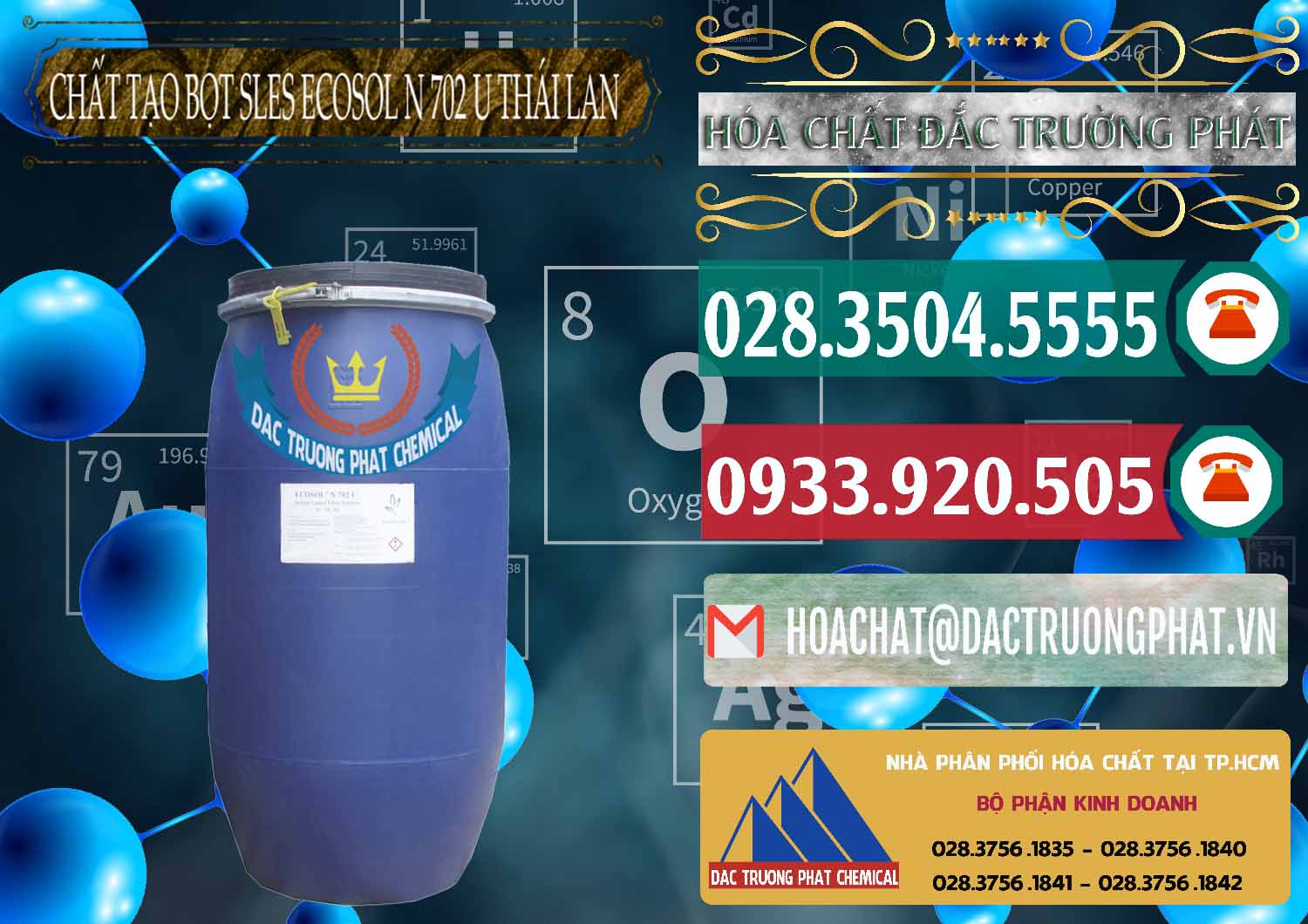 Nơi bán và phân phối Chất Tạo Bọt Sles - Sodium Lauryl Ether Sulphate Ecosol N 702 U Thái Lan - 0254 - Nơi bán ( cung cấp ) hóa chất tại TP.HCM - muabanhoachat.vn
