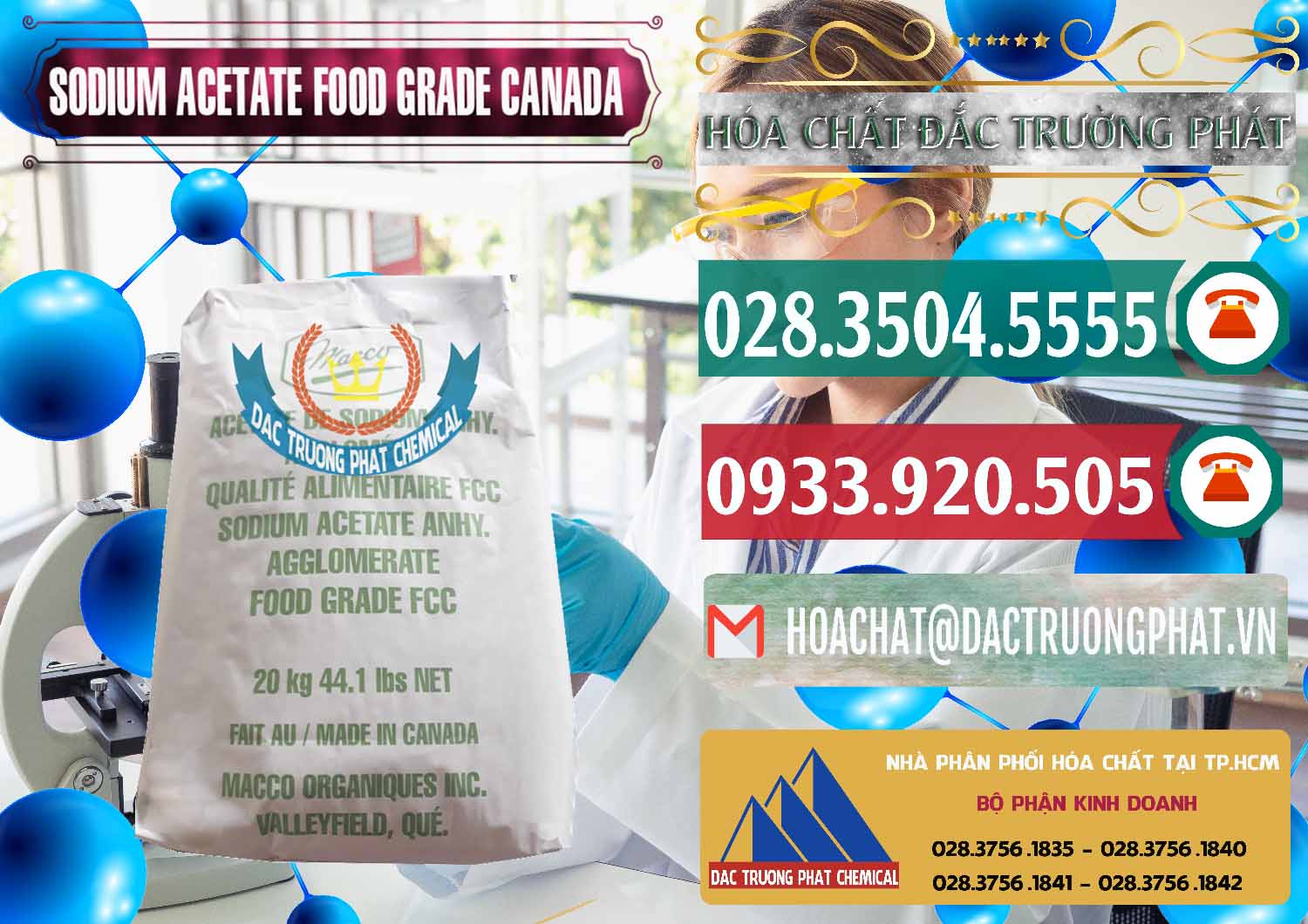 Phân phối - bán Sodium Acetate - Natri Acetate Food Grade Canada - 0282 - Nơi nhập khẩu - cung cấp hóa chất tại TP.HCM - muabanhoachat.vn