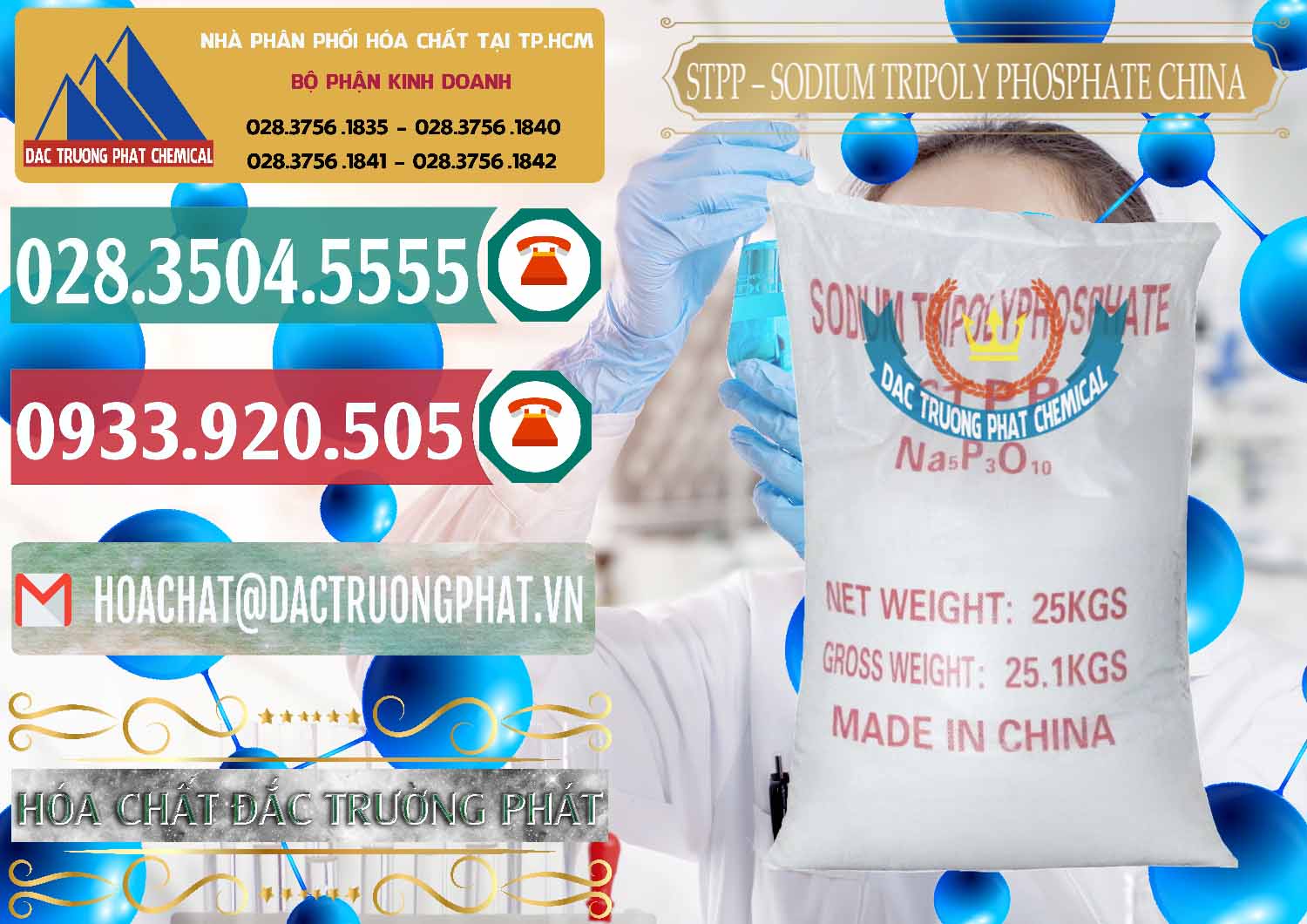 Nhà nhập khẩu & bán Sodium Tripoly Phosphate - STPP 96% Chữ Đỏ Trung Quốc China - 0155 - Cty chuyên nhập khẩu ( phân phối ) hóa chất tại TP.HCM - muabanhoachat.vn