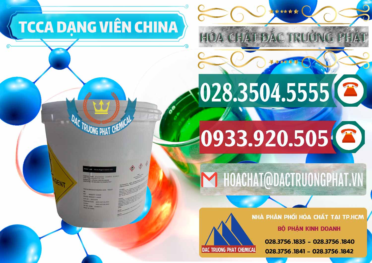 Đơn vị cung cấp ( bán ) TCCA - Acid Trichloroisocyanuric Dạng Viên Thùng 5kg Trung Quốc China - 0379 - Đơn vị kinh doanh ( phân phối ) hóa chất tại TP.HCM - muabanhoachat.vn