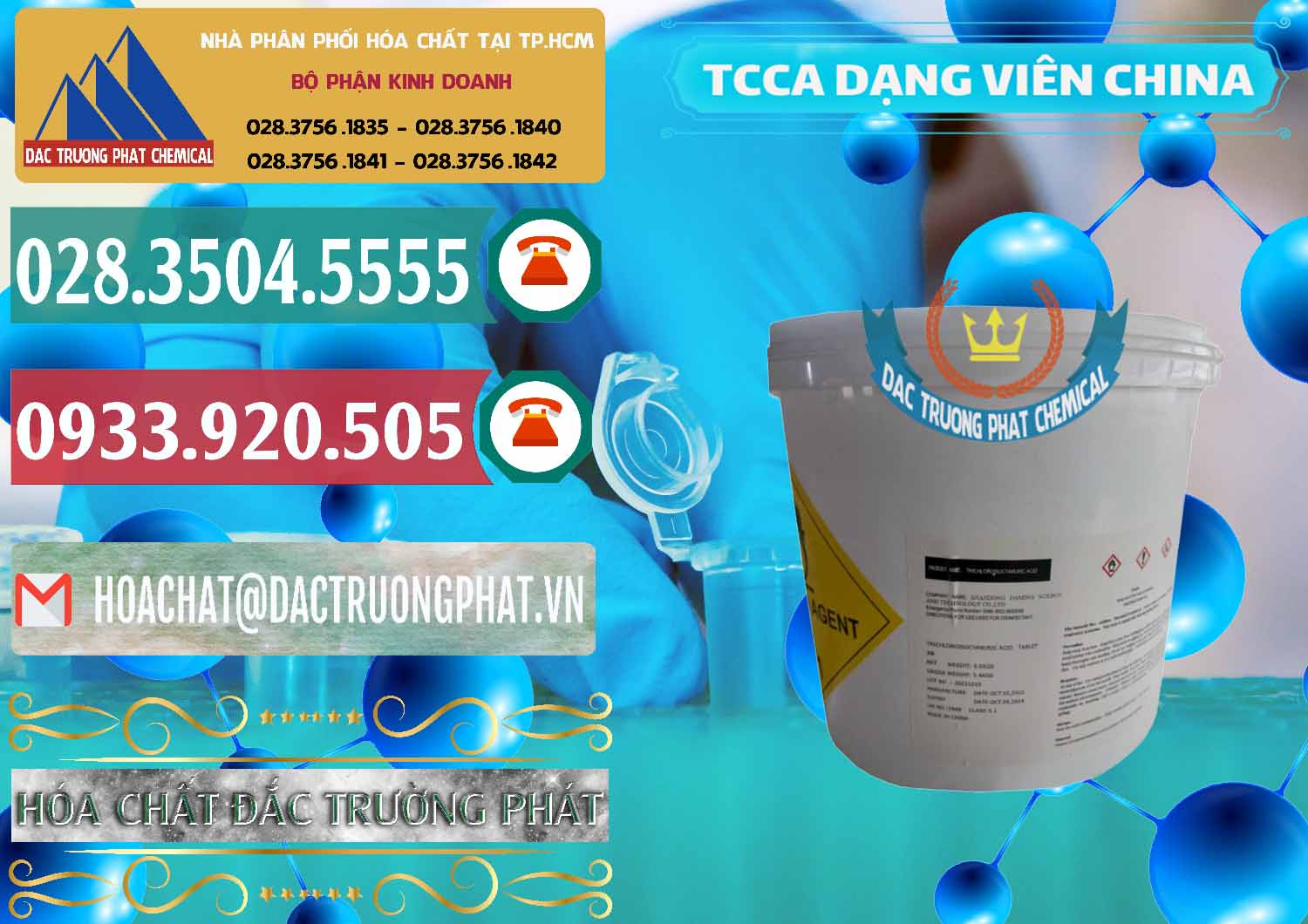 Đơn vị chuyên cung ứng ( bán ) TCCA - Acid Trichloroisocyanuric Dạng Viên Thùng 5kg Trung Quốc China - 0379 - Cung cấp _ phân phối hóa chất tại TP.HCM - muabanhoachat.vn
