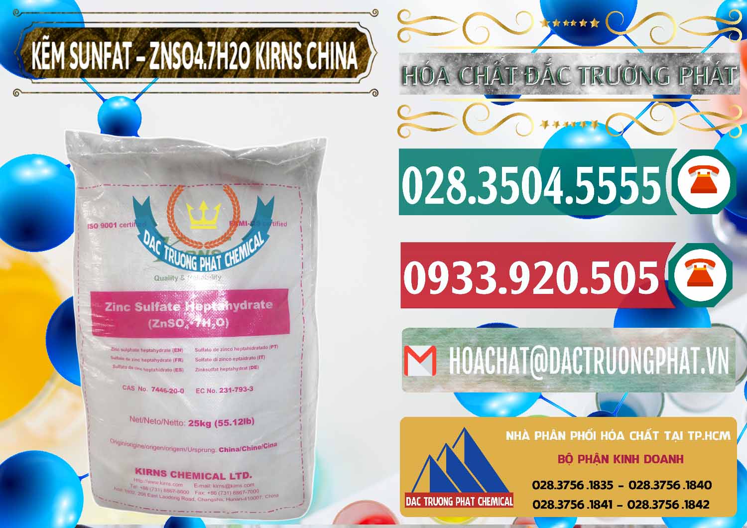 Nhà cung ứng - bán Kẽm Sunfat – ZNSO4.7H2O Kirns Trung Quốc China - 0089 - Phân phối _ nhập khẩu hóa chất tại TP.HCM - muabanhoachat.vn